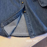 Women's Denim Shirt 2025 Spring Summer Loose Comfortable Ladies Cowboy Tops Blue Retro Be All-match Lady Elegant Blouse