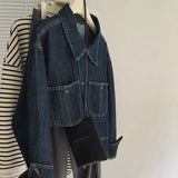 Vintage Jeans Jacket for Women Crop Tops 2025 Ropa Mujer Streetwear Fashion Loose Outwear Pockets Casual Korean Y2k Coat 27p746