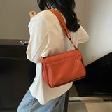 Pbong  Street Style Large Capacity Multi-Layer Crossbody Shoulder Bag Small Square Bag for Commuting Casual Simple Fashion Trendy Bag