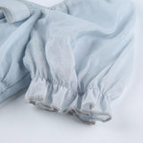 Folds A-Line Square Collar Puff-Sleeve Dress