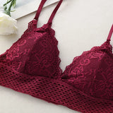 Floral Lace Bralette Girls Non-Wire Push Up Bras For Women Soft Sexy Intimates Brassiere V-neck Lingerie Female Underwear