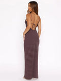 Lace-Up Print Backless Dress Women Summer Trend Sexy Spaghetti Strap Sleeveless Slim Midnight Clubwear Party Vestidos