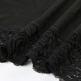 Black Halter Lace Patched Off Shoulder Dress