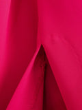 Pbong   Elegant Rose Red Party Dresses for Woman Ruched Sleeveless Split Cut Out Midi Dress Ladies Commuting Streetwear Vestido