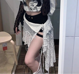 Skirts Women Solid Hollow Out Chic Lace-up Design Streetwear Daily Sweet Spicy Girls Layering Trendy Harajuku Popular Summer
