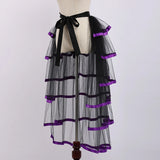 Pbong  Steampunk Tulle Tutu Skirt Women Medieval Gothic Cocktail Club Ruffles Punk Mermaid Overskirt