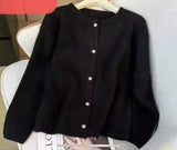 Women Sweater Cardigan Polished Gold Button Up Soft Knitted Long Sleeve Sweater Jacket Top Fall Winter Korean Ladies Chic Outfit