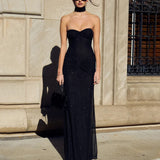 Pbong  y2k Party Dresses for Women Rhinestone Off Shoulder Strapless Twist Front Bodycon Dress with Choker Ladies Dresses