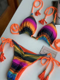 Women's Rope Swimwear Strap Split Bikini Printed Triangle Swimsuit