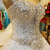 Pbong  Real Crystal Sweetheart Charming Ball Gown Wedding Dress Sparkly Vestido de novia Luxury Formal  Bridal Gown Court Train