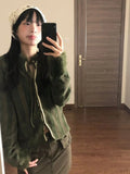 Y2k Harajuku Vintage Cardigan for Women Female Slim Lace Up Single Breasted Knit Coats Autumn Streetwear Design Clothing 
