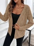 Autumn and winter casual solid color shoulder cardigan knitted sweater