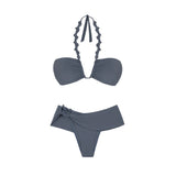 New 3Pcs Crochet Bikini With Long Skirt Sexy Swimsuit Women Swimwear Female Bandeau Biquini Swimming Suit Bodysuit Beachwear