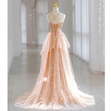 Pbong  Customized Sequined Evening Dress Elegant Wedding Party Dresses Slim Waist Sling Luxury Shinny Mesh Tailing Prom Celebrity Dress