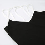 Casual Black Skinny Backless Bandage Dress
