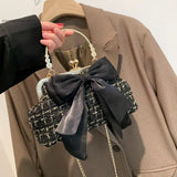 French Retro Temperament Commuting Bow Cute Wedding Party Banquet One Shoulder Armpit Crossbody Handbag