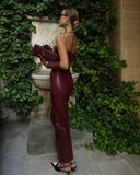 Luxury Leather Strapless Short Dress Chic Womens Summer Sexy Party Waist Curvy Dresses 2025 Evening Red Green Brown Y2K Cocktail