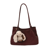 Pbong  Large Capacity Tote Bag Commuter Bag Women's Simple Underarm Bag Autumn Winter New Style City Minimalist PU Bucket Shape Magn...