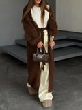 Pbong  The New Soft And Glutinous Knitted Cardigan Is Versatile, Simple And Loose, With A Plush Tie And A Cinched Waist