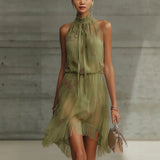 Pbong  Sexy Sleeveless Mini Dress Women Summer Fashion Slim Floral Print Off Shoulder Short Dresses Elegant