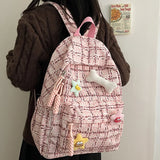 Pbong  Girl School Bag Backpack Back Pack For Teenager Women Children Female Pink Schoolbag Primary High Bagpack Class Teens Child Kids