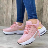 Pbong  Women's Shoes Spring and Autumn New Mesh Breathable Casual Shoes Outdoor Lightweight Non-slip Wedge Heel Thick-soled Sneakers