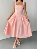 Pink Sweet Women Dresses New Streetwear Fashion Club Party Casual Slim Dress Clothing Solid Sexy Lady Backless Dresses Clothing