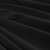 Black Pleated Ruched Long Dress