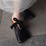 Square Toe Slippers Women Flats Mules Shoes for Woman Sandals New Casual Flip Flops Slingback Fashion Retro Dress Mujer Slides