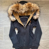 Pbong  American New Skull Embroidery Super Leopard Hooded Sweater Women Y2K Gothic Hip Hop Popular Casual Joker Sweatshirt