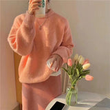 Simple Lazy American Vintage Office Lady O Neck Pullovers Autumn Winter All Match Base Jumpers Punk Y2k Aethetic Women Clothes