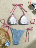 Halter Wrinkled Weave Bikini Women Swimwear Female Swimsuit Two Pieces Bikini Set Brazilian Bathing Suit Swim Beach Wear