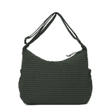 Olive Green Gingham Plaid Nylon Hobo Bags For Women Large Capacity Drawstring Shoulder Bags Lightweight Daypack for School Bags