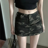 Summer Street Vintage Camouflage Skirts Y2k High Waist Bodycon Skirt Foir Women Summer New Casual All-match Faldas Mujer