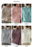 Fashion Basic Autumn Winter  Merino Wool Sweater Mock Neck Cashmere Pullover  Solid Color Soft Long Sleeve Clothing Tops