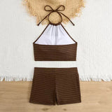Sexy High Waist Bikini Women High Neck Swimwear Female Swimsuit Solid Bathers Swimming Bathing Swim Suit Summer Beachwear