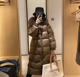 Winter new down coat women's  Extended length thick waist slimming Warm and thickened High end down jacket coat