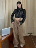 Niche Fashion American High Street Biker Jackets Harajuku Y2k Fashion Popular High Waist Sweet Cool Coats Punk Harajuku Clothes
