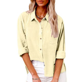 100% Cotton Linen Long Sleeve Shirts Women Clothing Y2k Tops Vintage Fashion Clothes Tshirt Elegant Casual Tees Streetwear