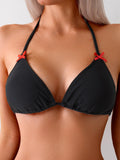 Triangle String Bikinis Halter Swimsuit Women Black Sexy Swimwear Female Bathers Bathing Swimming Swim Suit Beachwear