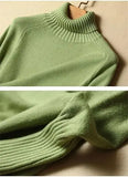 Women Turtleneck Knitted Sweaters Long Sleeve Roll-neck Pullover Plain Jumper Ladies Autumn Winter Layered Basic Outfit