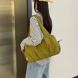 Pbong  Women Canvas Shoulder Tote Bag Handbags for Woman New in Japanese Korean Large University Student Shopper Bags Luxury Original