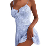 Pbong  Printed Ruffled Dstring Slip Dr Street Sle Floral Print off oulder Dstring Waist Summer Casual Women's Dr