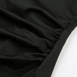 Black Backless Lace Up Sexy Dress