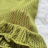 Pbong  Chic Fashion Sexy Wrap Hips Boho Knitted Beach Dress Summer Women Seaside Cover Up Mini Dress Lady Party Vestido