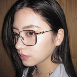 Vintage Rectangle Glasses Frame Women Metal Small Squre Shape Eyewear Clear Optical Eyeglasses Transparent Lens Spectacle Gafas