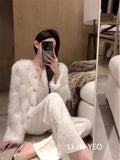 2025 Autumn And Winter heavy industry Women Knitted Cardigan Sweater Coat Imitation mink fur comfortable Female Sweater Jacket