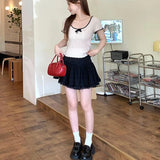 Summer White Lace Mini Skirt Women Korean Chic High Waist Y2k Short Skirts Woman Ballet Style Ruffles Cake Skirts Female