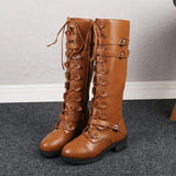 Pbong  Autumn and winter new solid color wear-resistant non-slip boots long boots big size female boots knight boots female