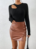 Pbong  High-grade Long-sleeved French  Blouse Suit With a Bottom Coat Female Spring and Autumn Winter Facial Mask Foreign